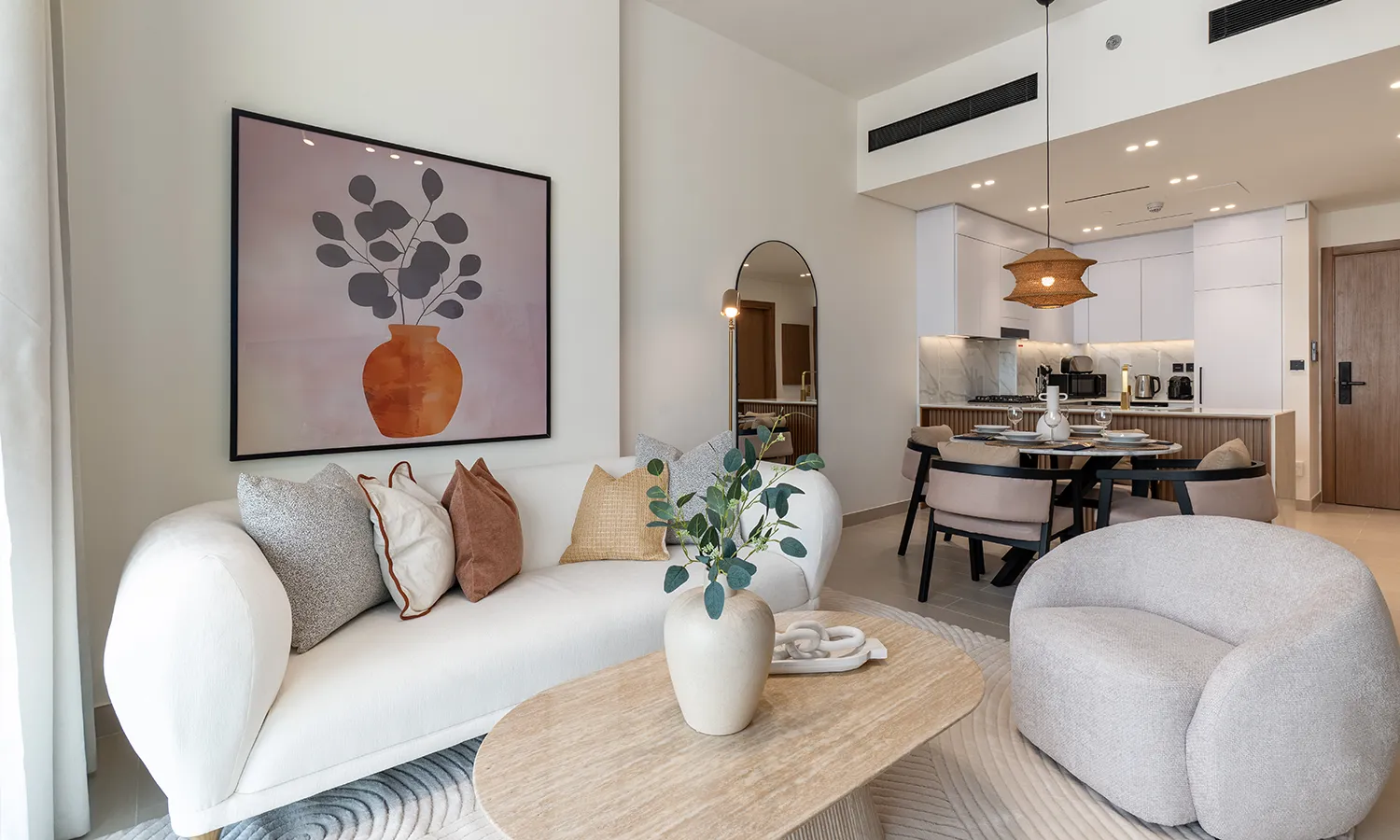 Modern interior design concept showing luxury Dubai apartment space